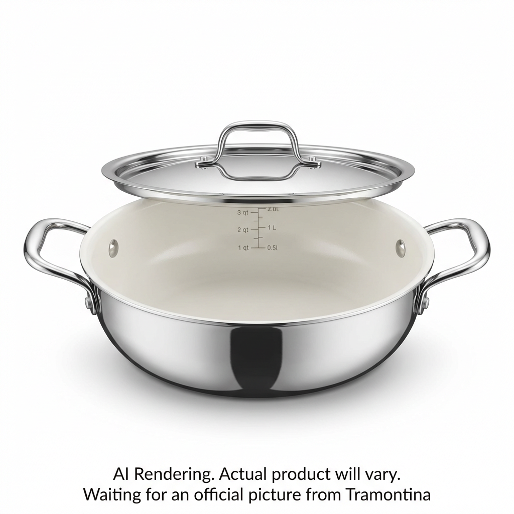 Tramontina 2.7Qt Cov Kadai-Ss Tpc-Cer-Nat-Ark
