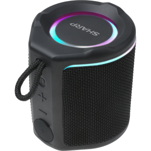 Sharp GX-BT190-BK Ultra-Portable Bluetooth Speakers – IP67 Waterproof & Dustproof, 15-Hour Battery, LED Mood Lighting – 