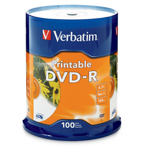 Verbatim DVD-R 4.7G 16X VRB AZO WHT IJ BH 100PKSP