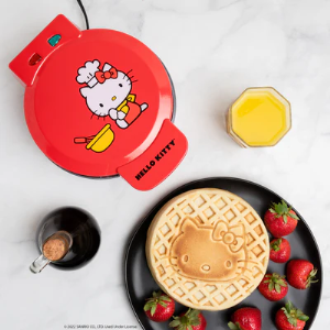 Hello Kitty 7" Red Waffle Maker – Iconic Sanrio Non-Stick Character Waffle Appliance