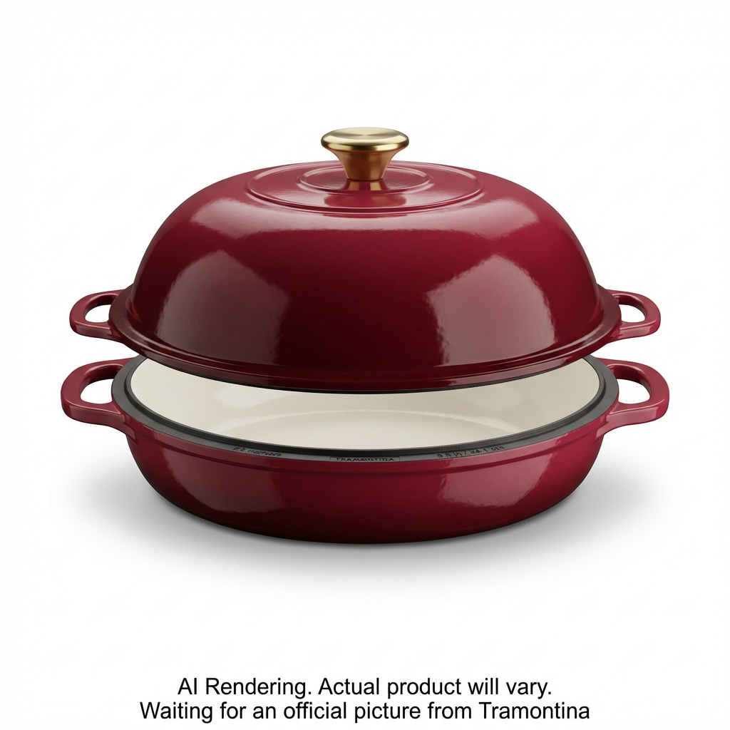 Tramontina 9.5" Enamel Cast Iron Bread Oven, Cranberry