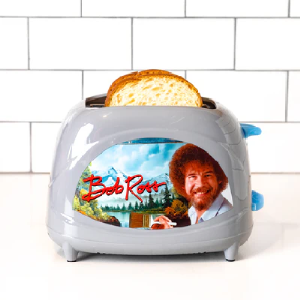 Bob Ross "Happy Little Toast" Elite Toaster – Artistic Non-Stick 2-Slice Toaster