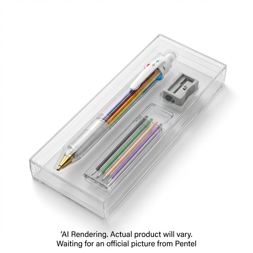 Pentel Art Multi 8 Colour Pencil and Refill Lead Display