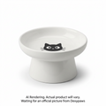 Hungry Cat Flat Top Ceramic Bowl for Cats