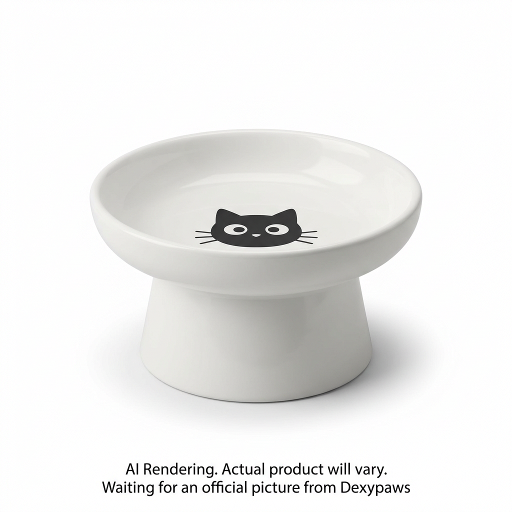 Hungry Cat Flat Top Ceramic Bowl for Cats
