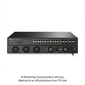 Omada 24-PortGigabit Stackable L3 Managed PoE+ Switch with 4 10GE SFP+ Slots