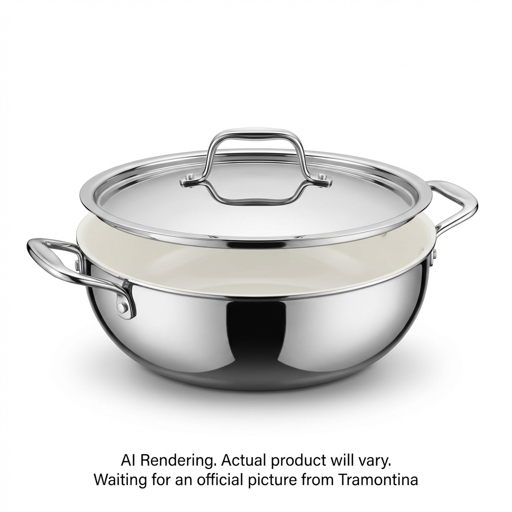 Tramontina 3.75Qt Cov Kadai-Ss Tpc-Cer-Nat-Ark