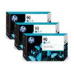90 3-pack 400-ml Cyan DesignJet Ink Cartridges