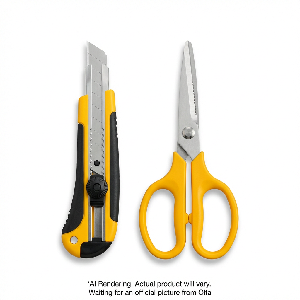 OLFA L-2/SCS-2 Heavy Duty 18mm L-2 Knife + 7” Scissors  NEW - 1 Unit