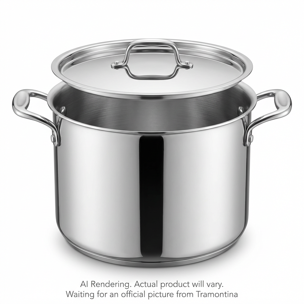 Tramontina Tri-Ply Base Covered Stock Pot, 8 qt